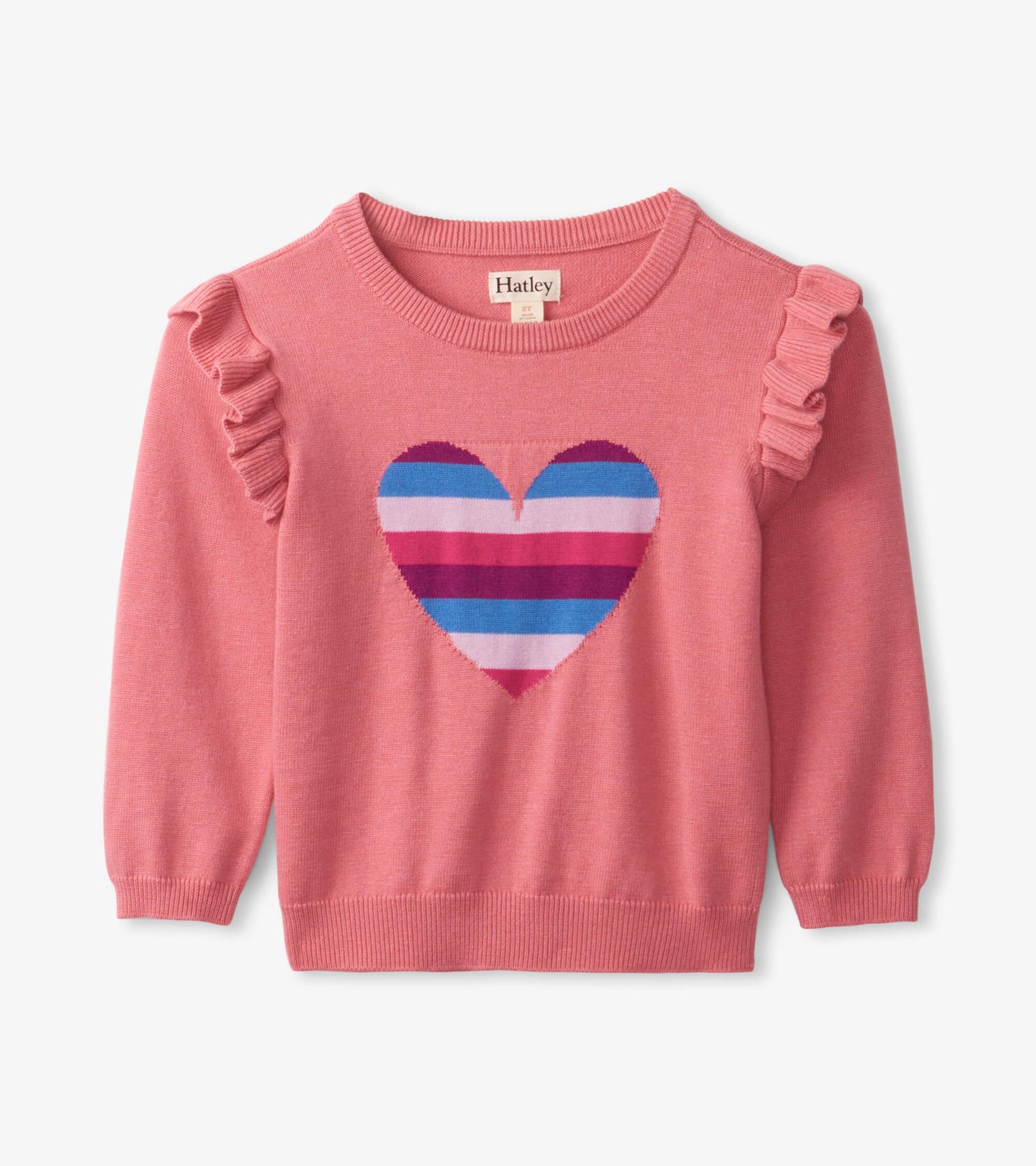 Sweet Heart Ruffle Sleeve Sweater