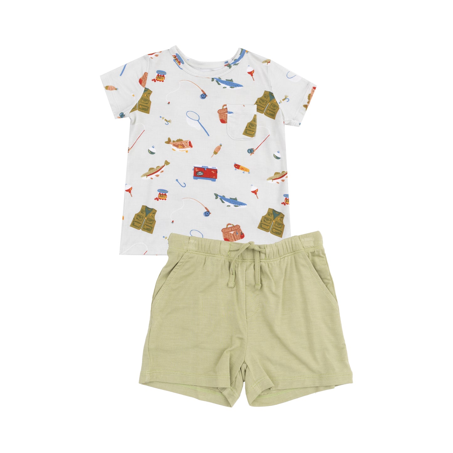 Fishing Things Green Crew Neck Tee & Short