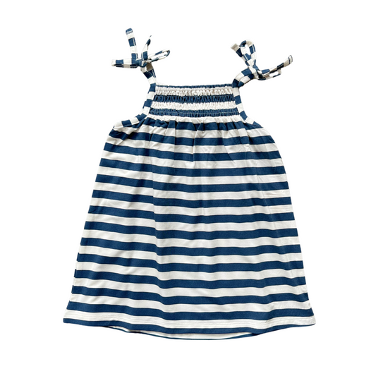 Naval Stripe Smocked Summer Dress