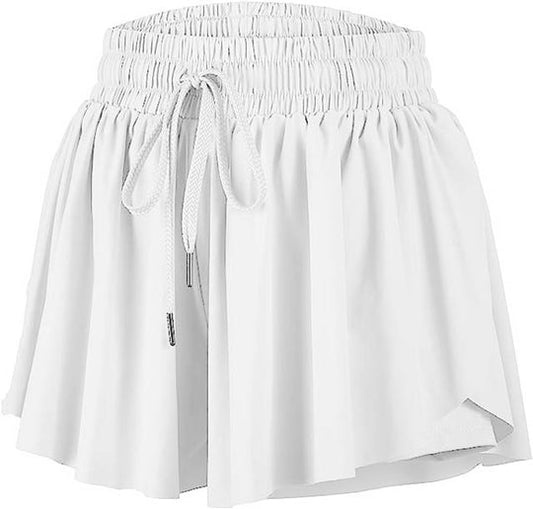 Butterfly Flowy Short-White