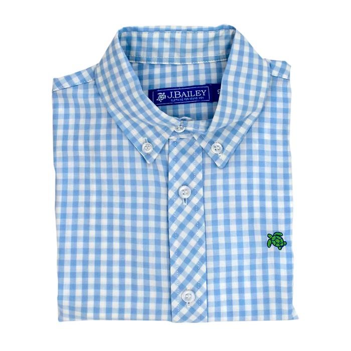 Button Down Shirt-Blue Check