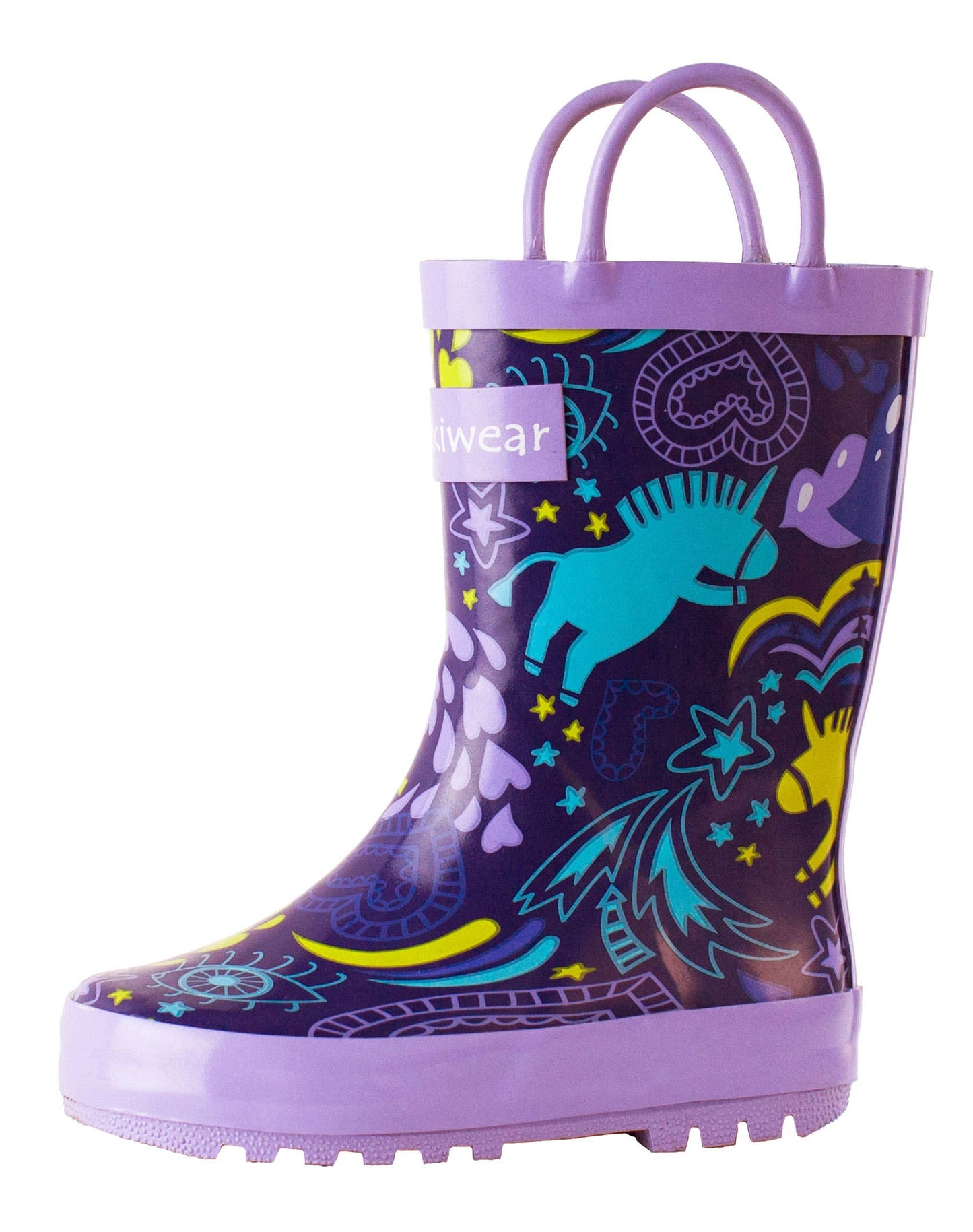 Loop Handle Boots-Purple Unicorn