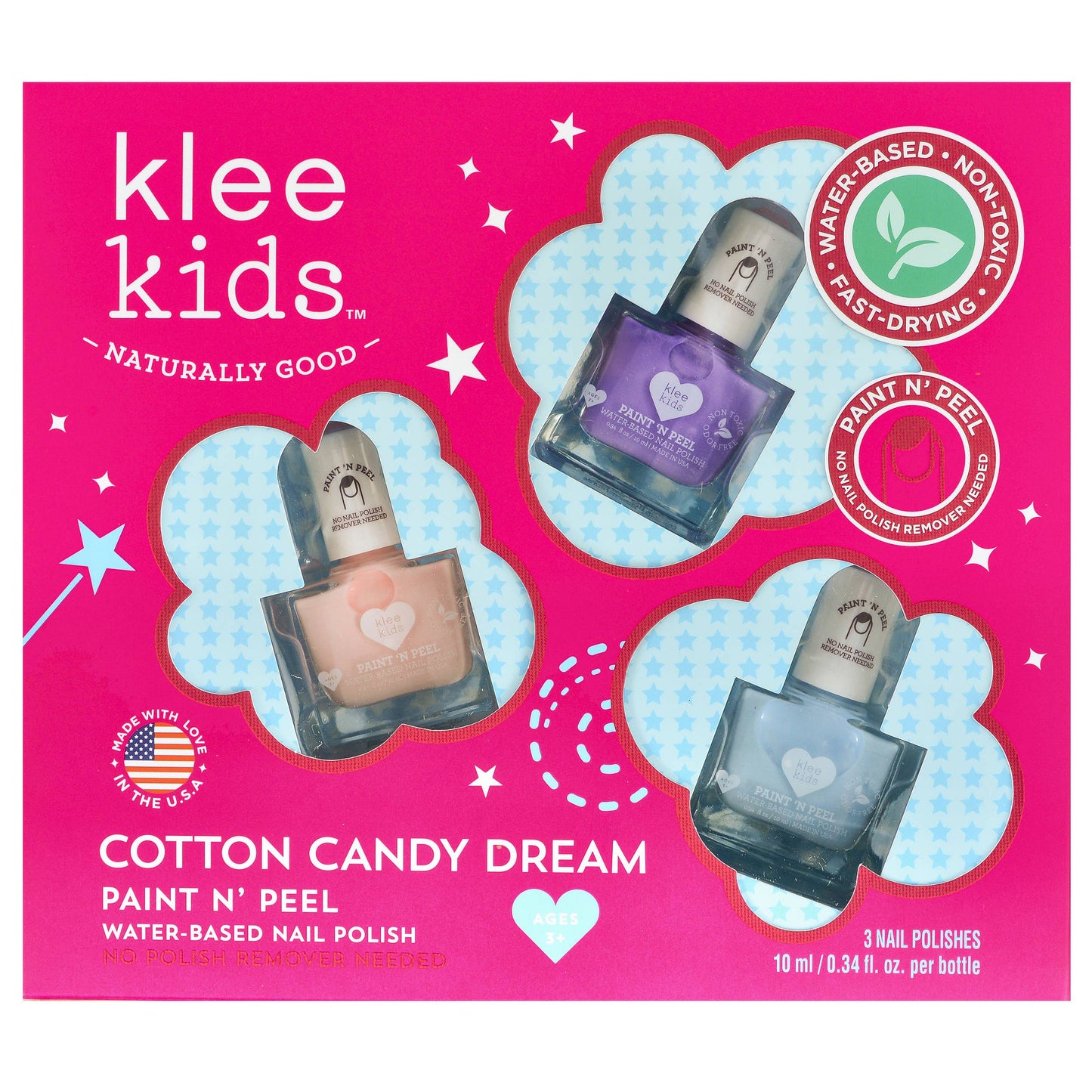 Klee Kids Water-Based Nail Polish Set - Cotton Candy Dream