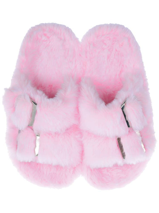 Pink Furry Slippers: Size 1-3