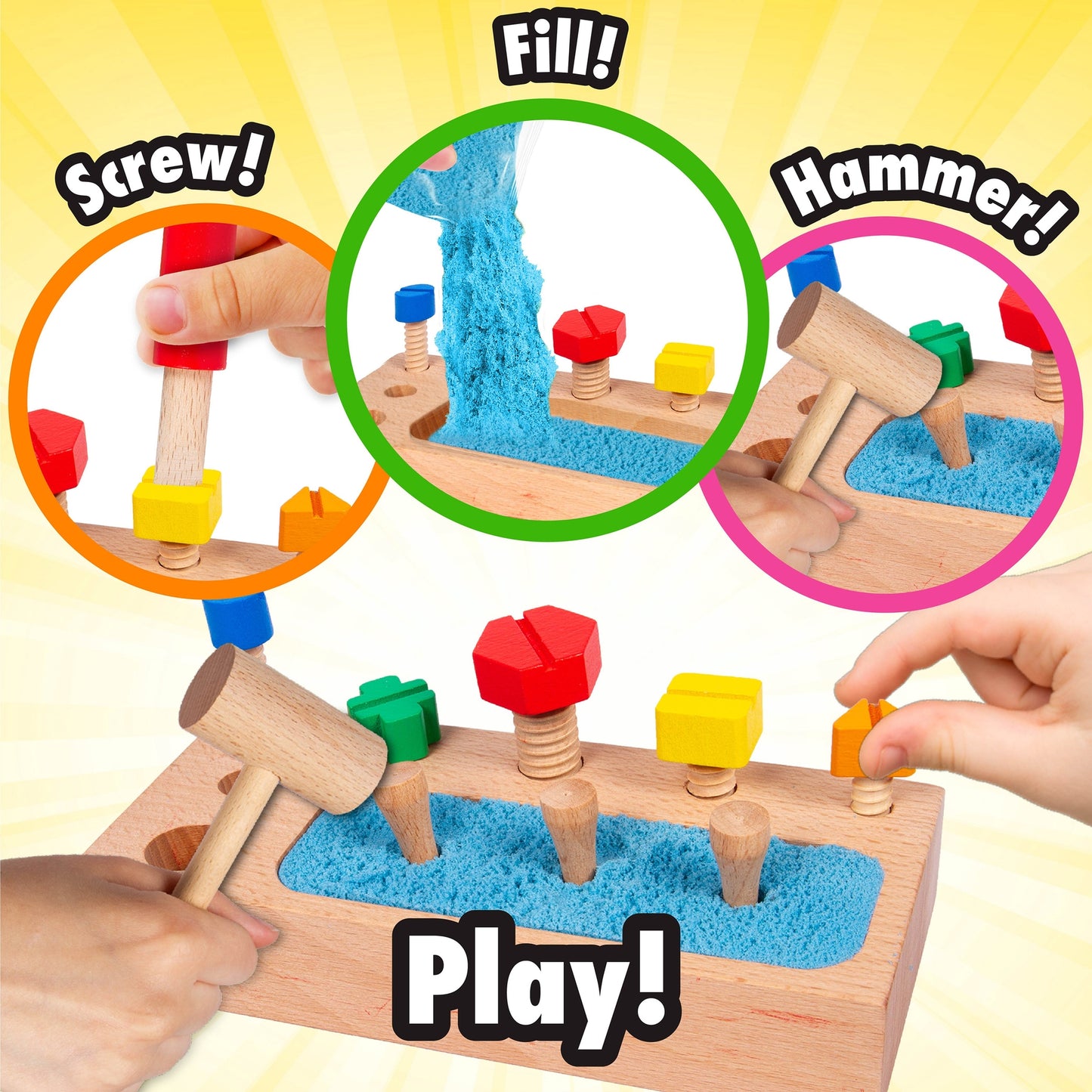 Sense & Grow Wooden Screw Toy