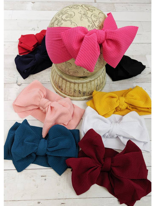 Double Bow Headband-Hot Pink