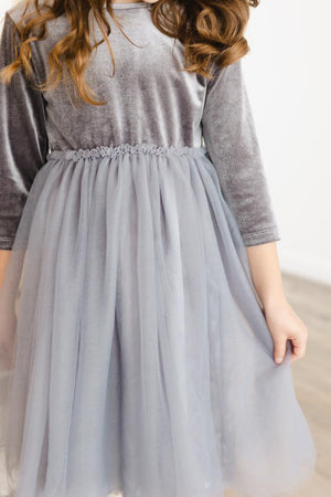 Silver Velvet Tutu Dress