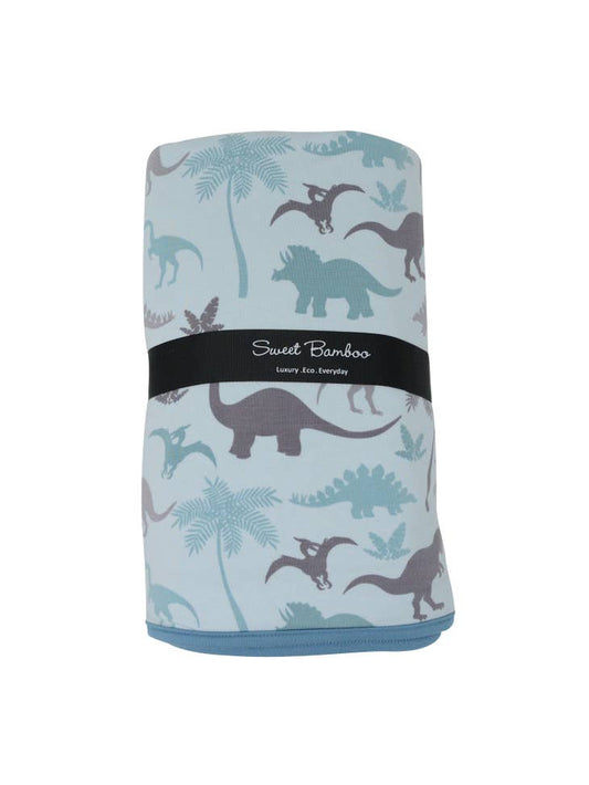 Big Kid Blanket - Blue Dino Brushstroke