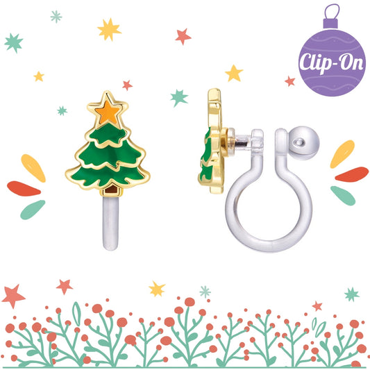 Clip On Earrings-O Christmas Tree