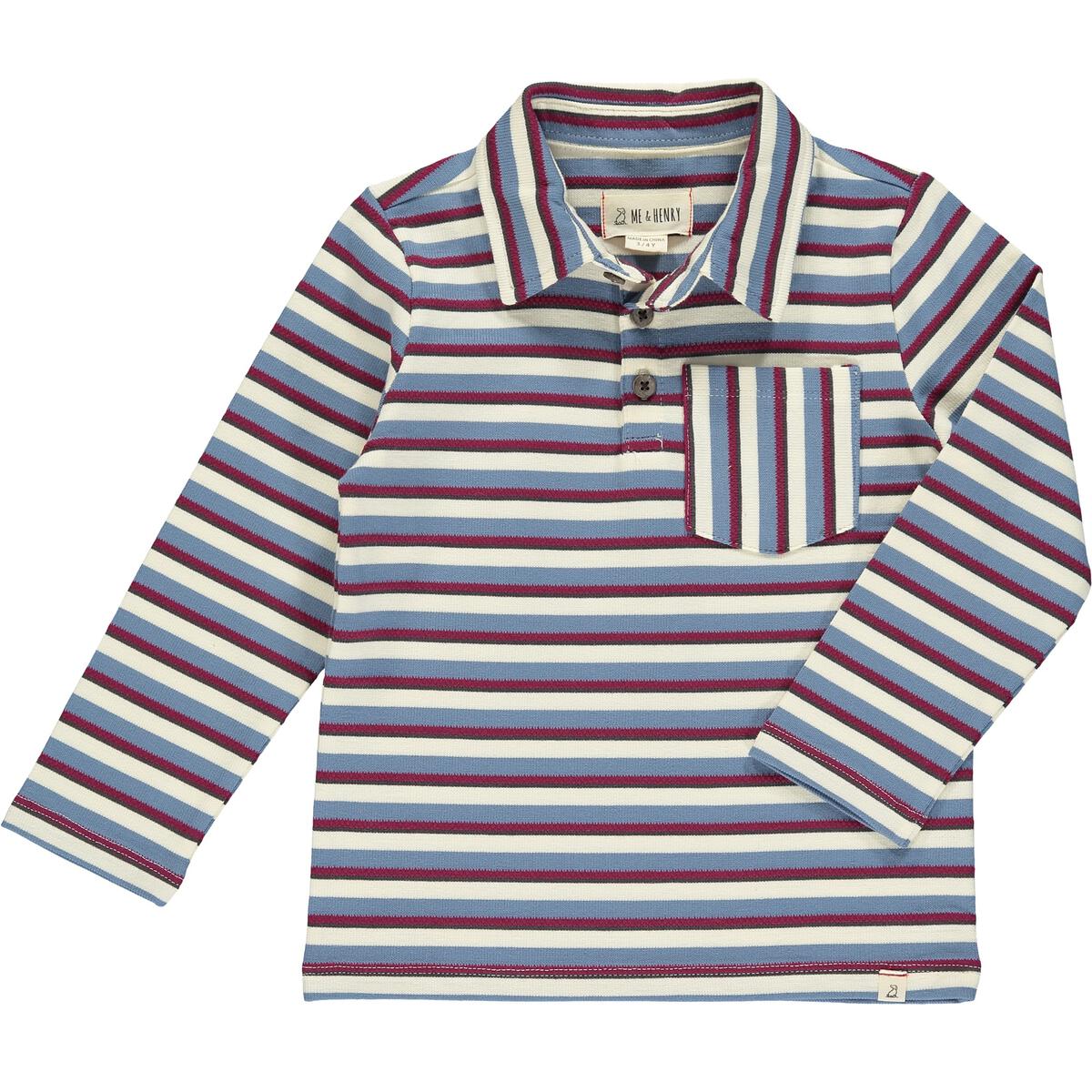 Waverley Polo-Navy Stripe