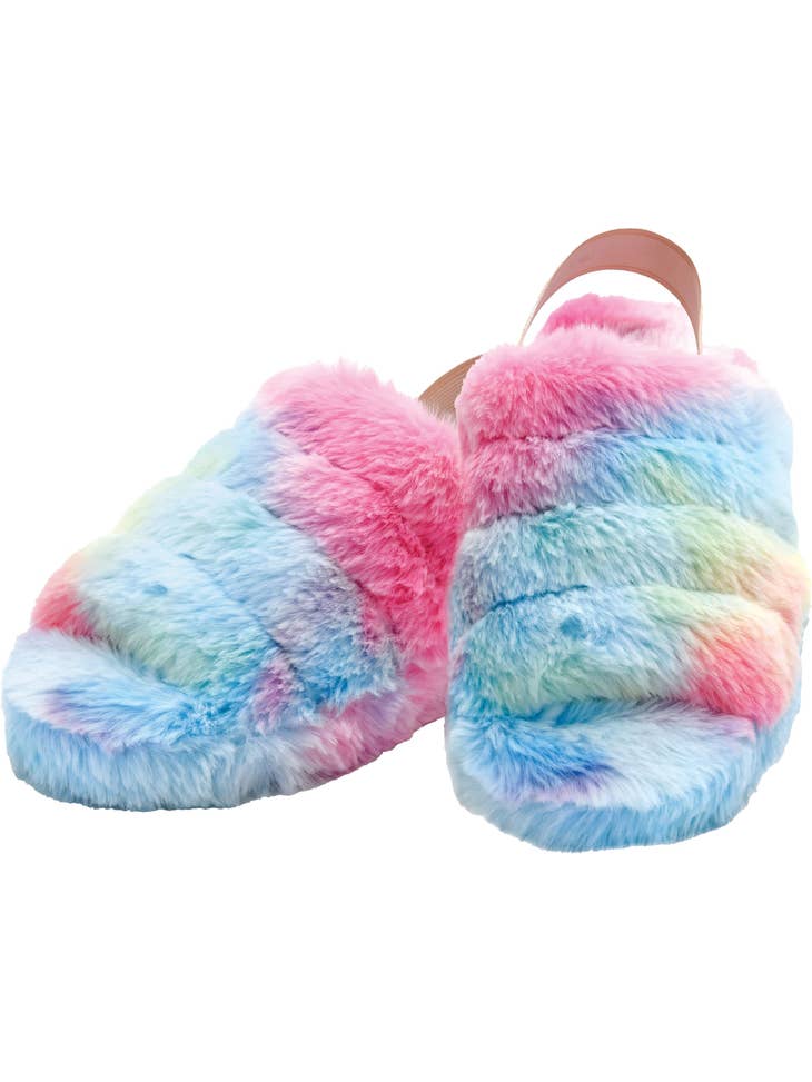 Rainbow Furry Slippers