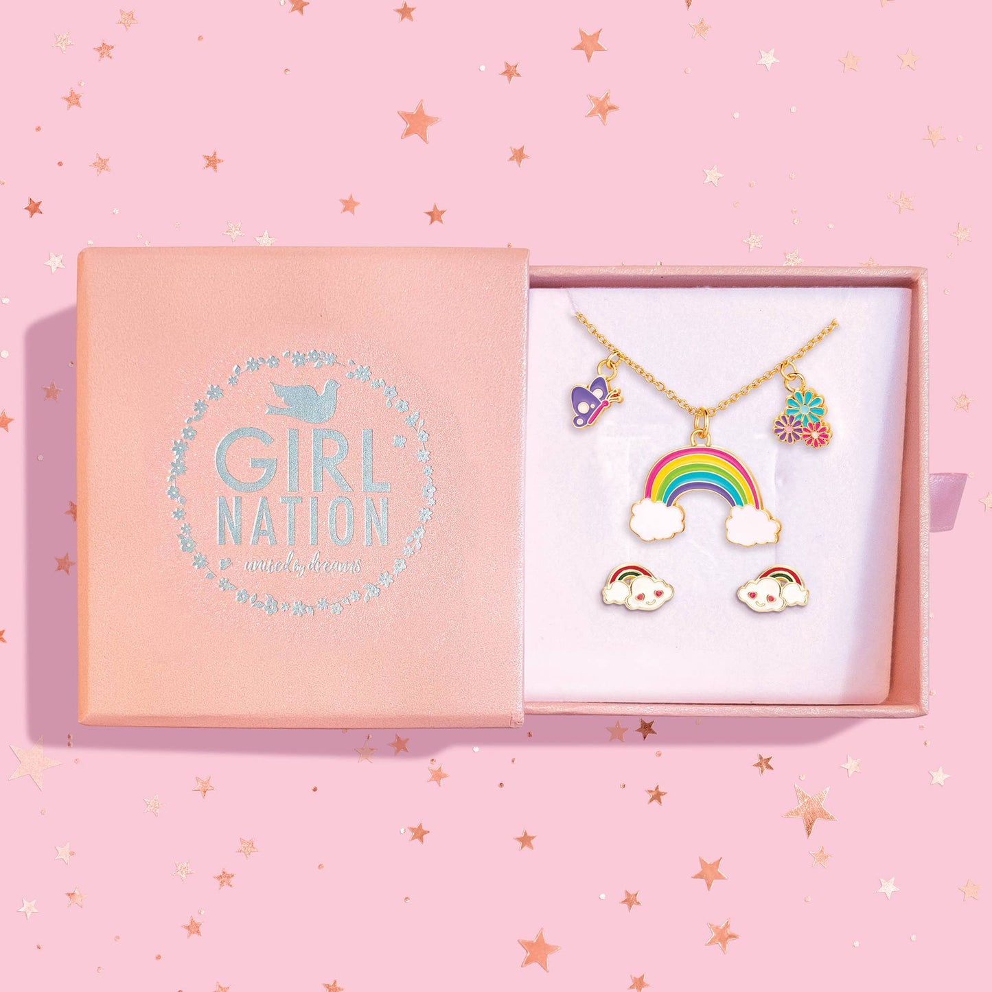 Necklace & Earring Set- Cloud Rainbow