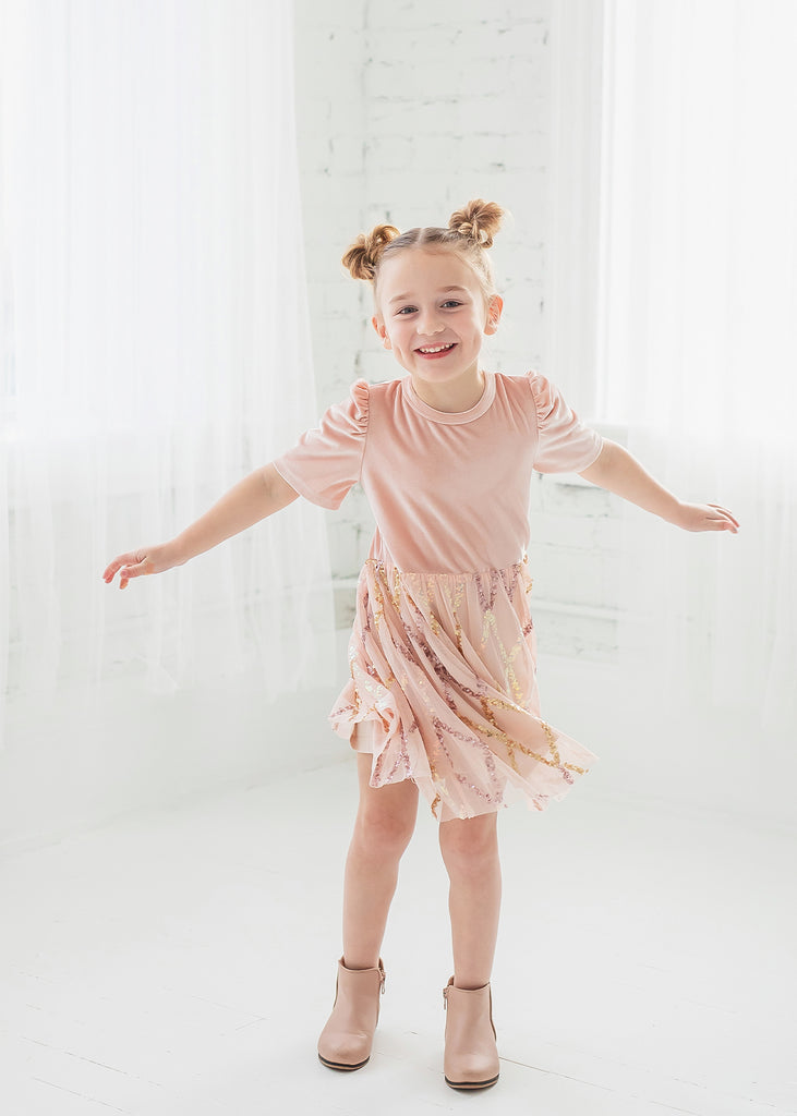 Ayla Velvet & Mesh Dress