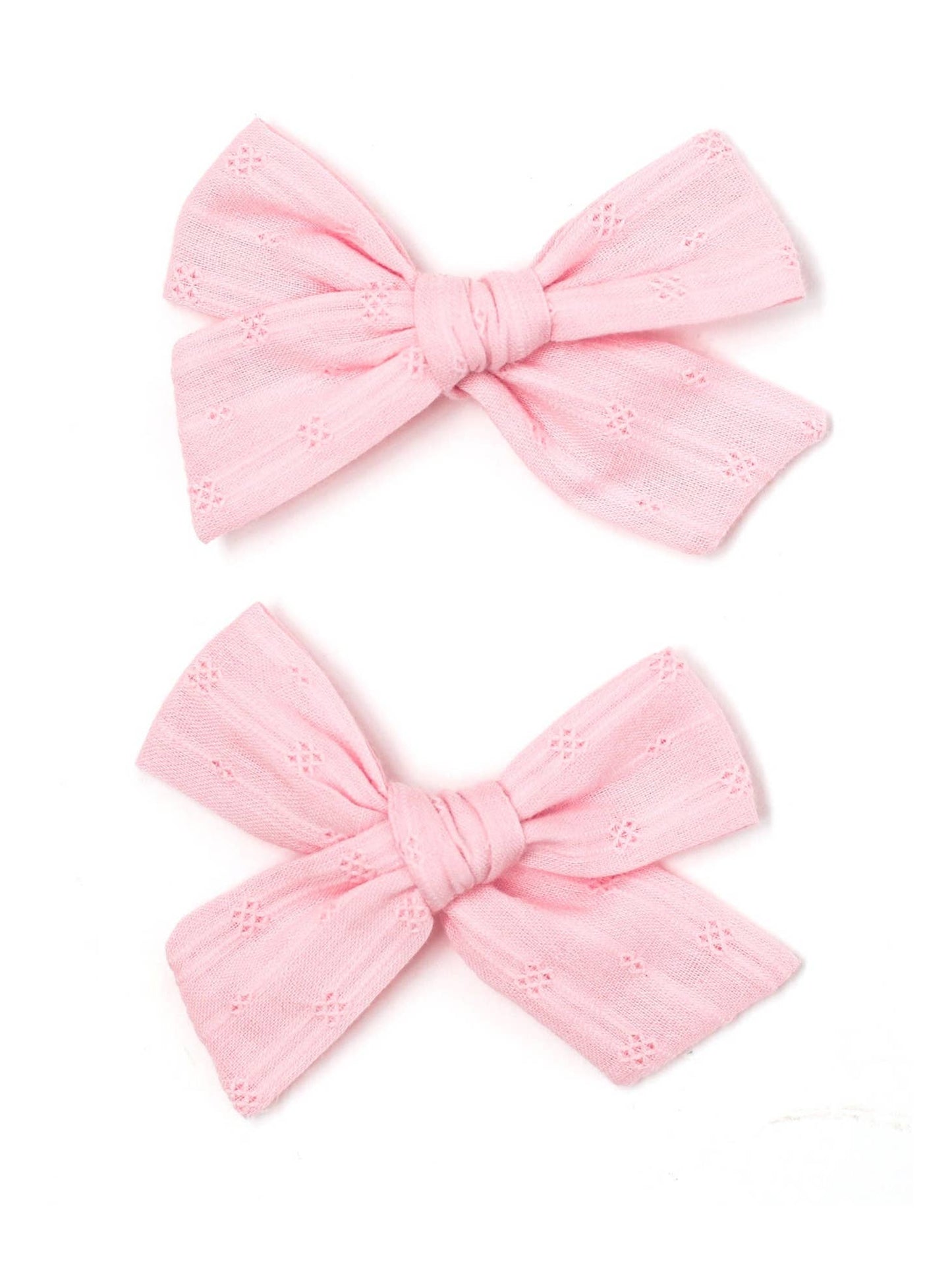 School Girl Piggie Bows-Pink Eyelet