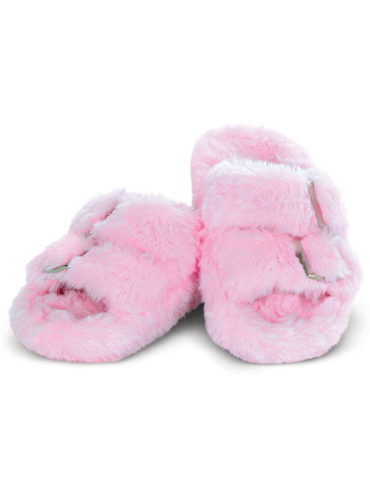 Pink Furry Slippers: Size 1-3