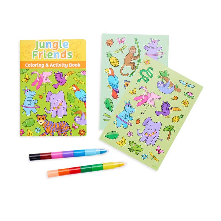 Mini Traveler Coloring Pages & Activity Pages Kit- Jungle Friends