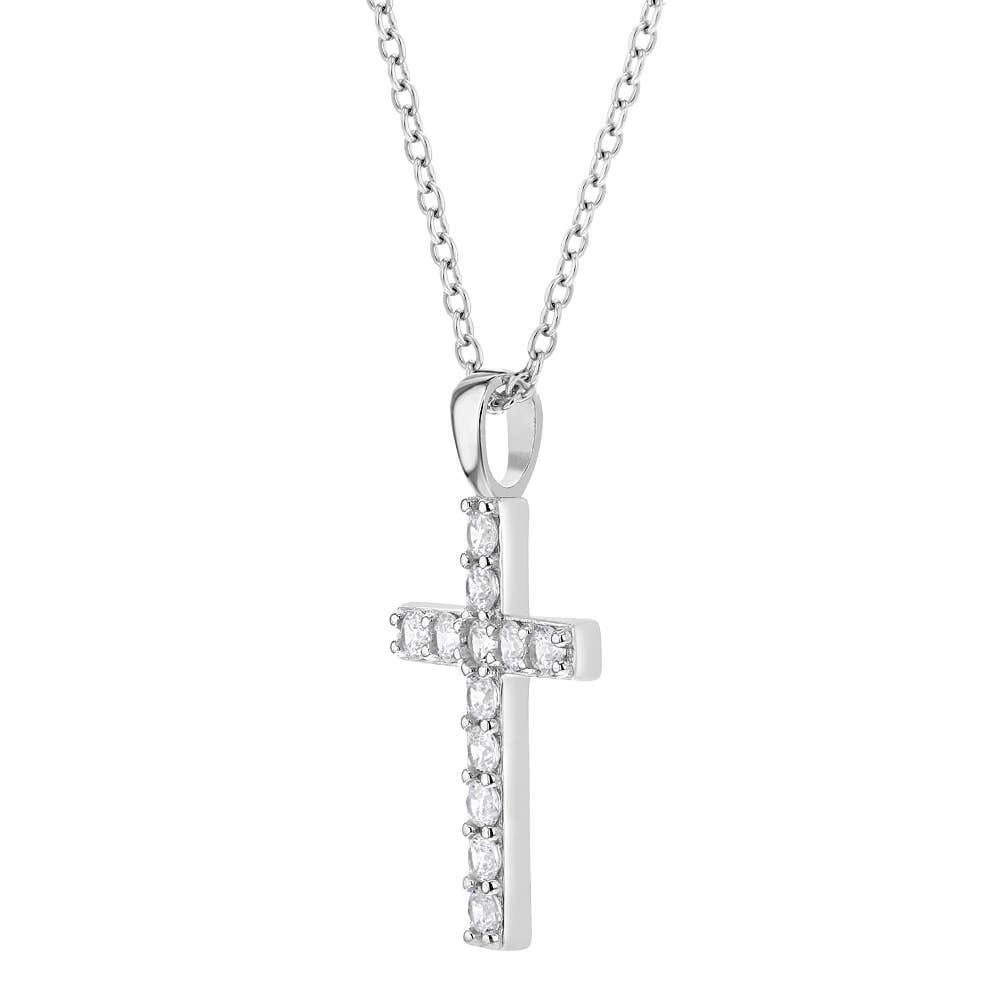 Girls CZ Cross Necklace