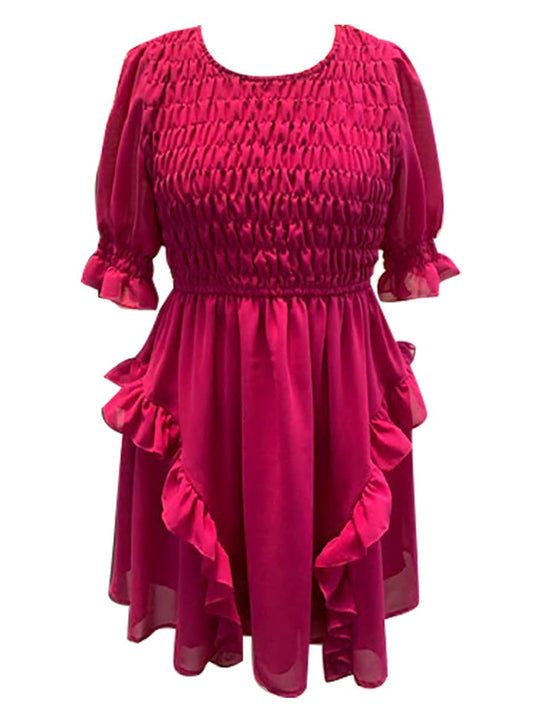 Smocked Chiffon Baby Doll Dress