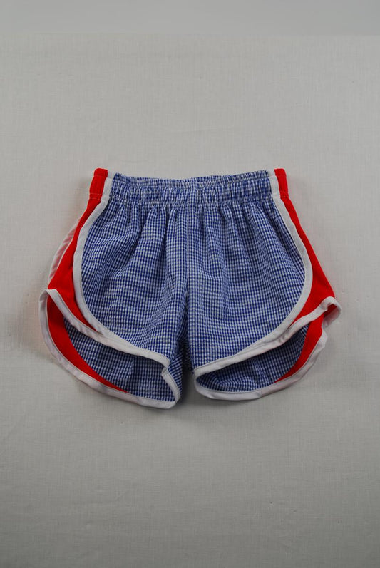 Navy Check Shorts