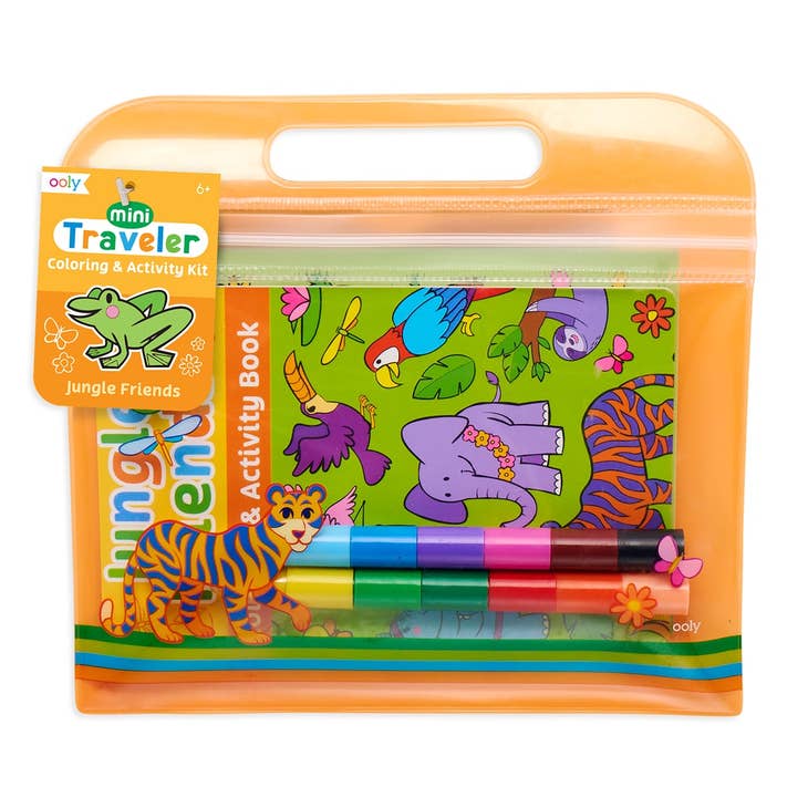 Mini Traveler Coloring Pages & Activity Pages Kit- Jungle Friends