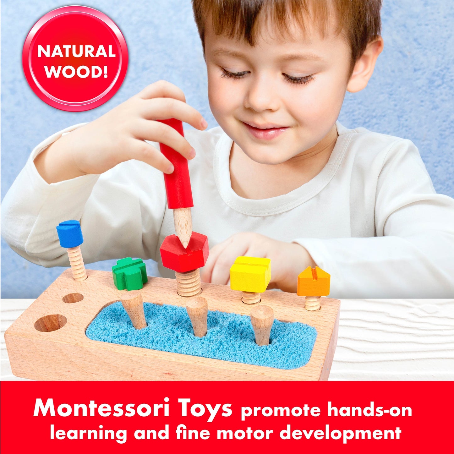 Sense & Grow Wooden Screw Toy