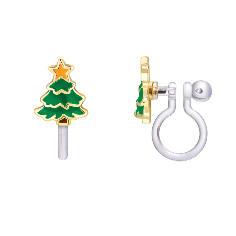 Clip On Earrings-O Christmas Tree