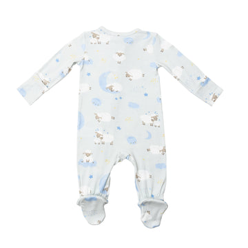 Baby Sheep Blue 2-Way Zipper Footie