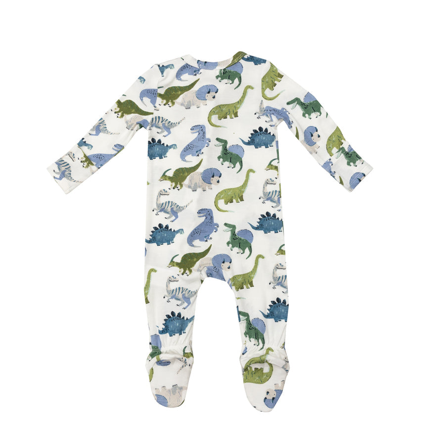 Painterly Dino Zipper Footie