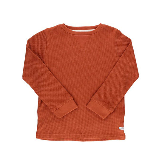 Burnt Sienna Waffle Knit Shirt