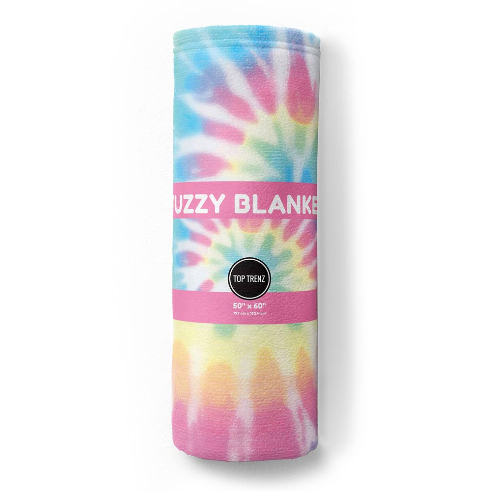 Pastel Tie-Dye Throw Blanket