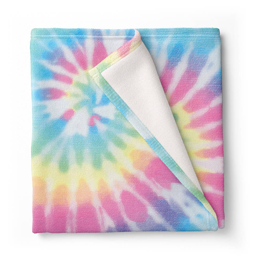 Pastel Tie-Dye Throw Blanket