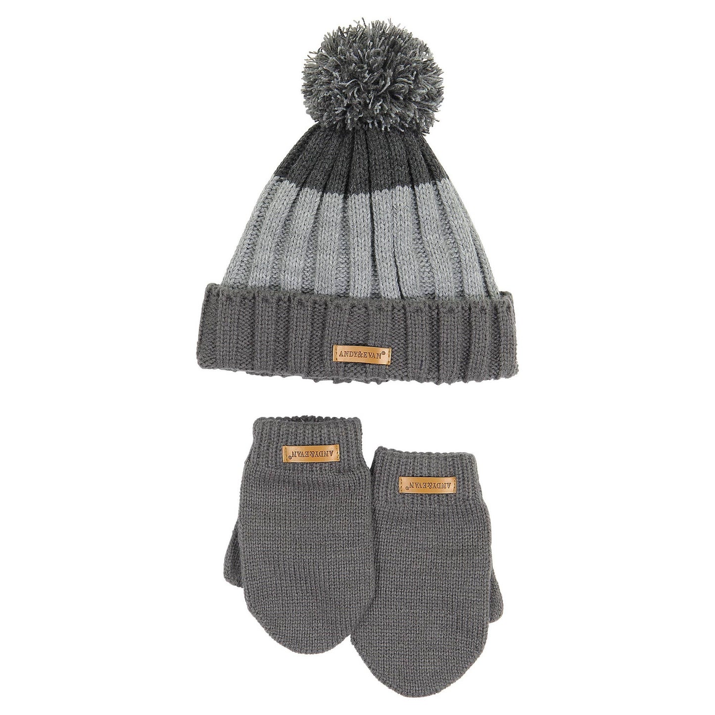 Gray Ombre Hat & Glove Set