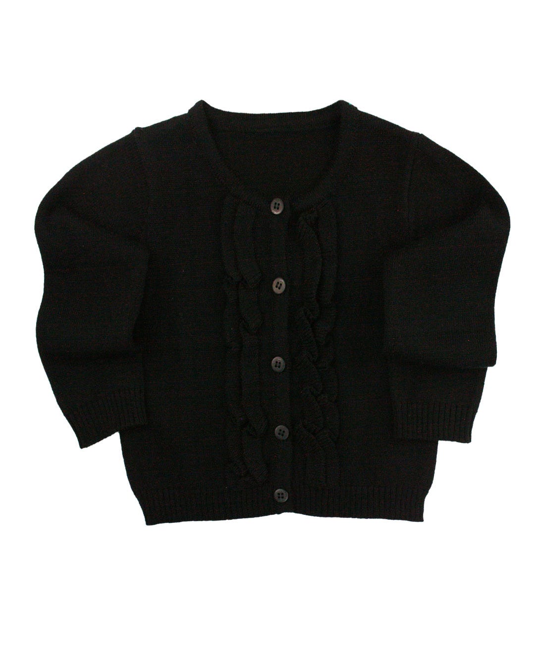 Black Ruffled Cardigan