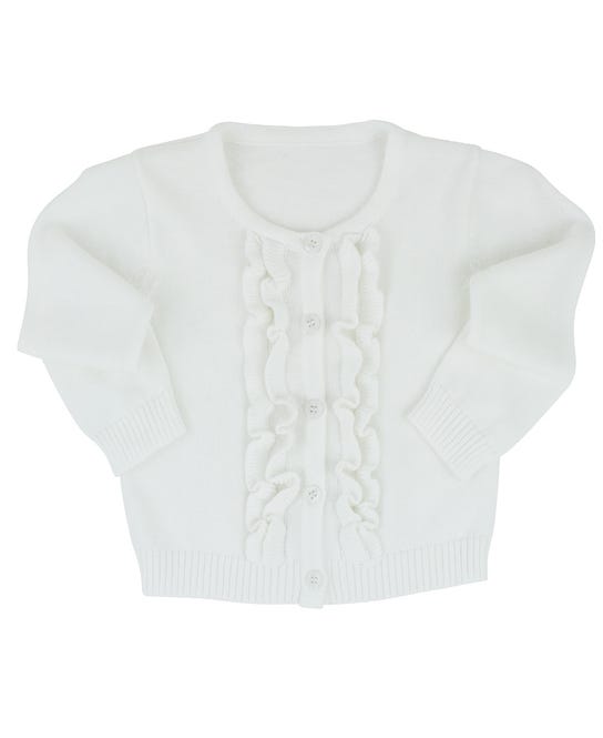 Winter White Ruffled Cardigan