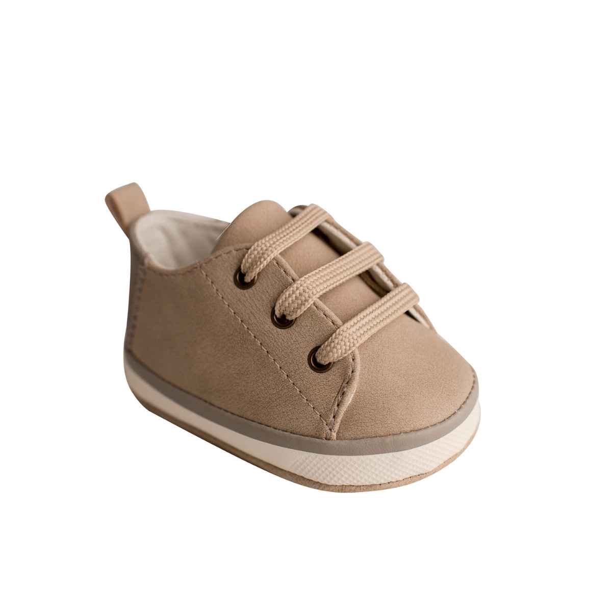 Khaki Nubuck Sneaker w/Grey-Infant