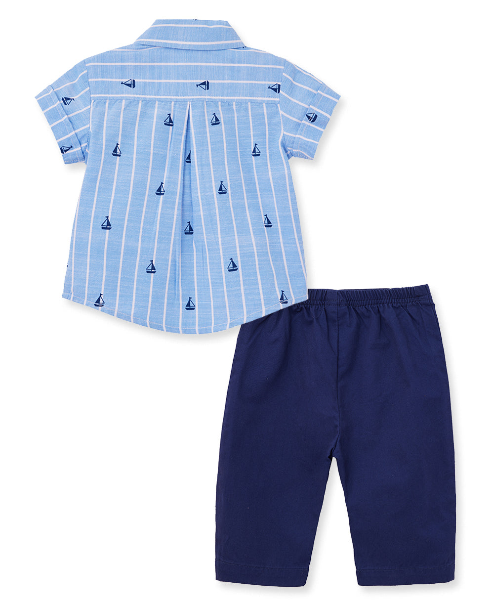 Blue Sailboat Pant Set