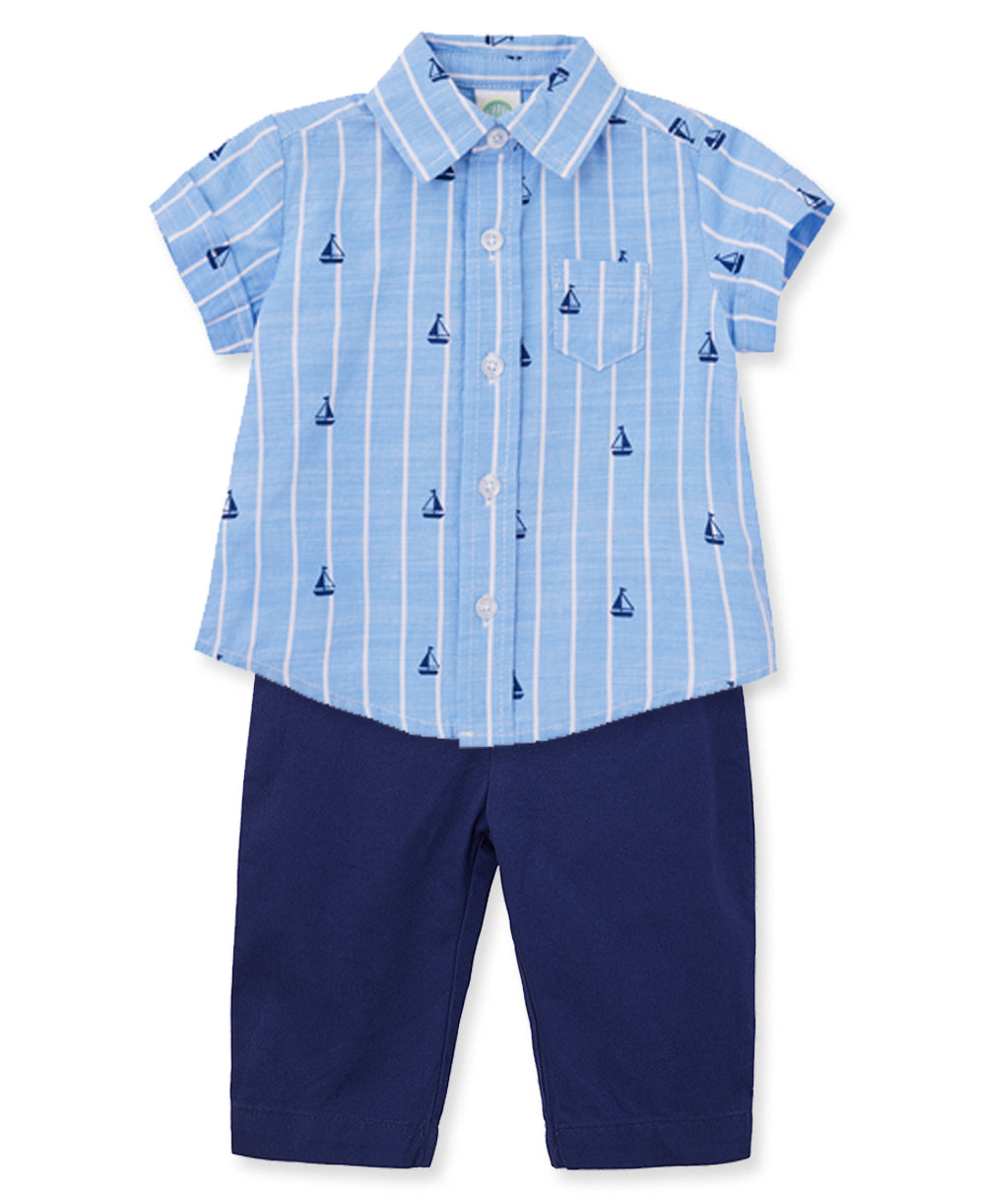 Blue Sailboat Pant Set